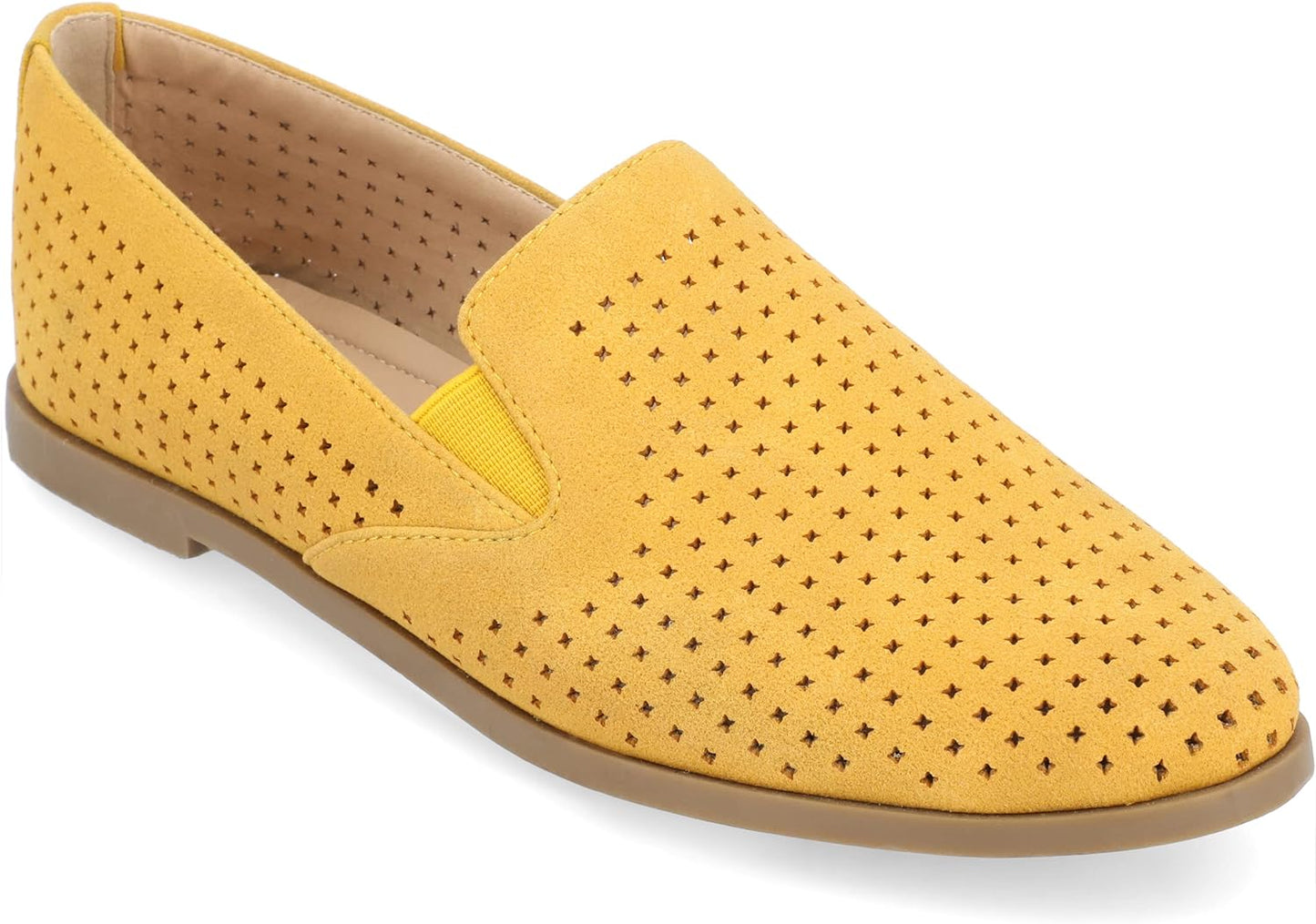 Journee Collection Women's Lucie Slip On Almond Toe Loafer Flats Color Mustard Size 7M