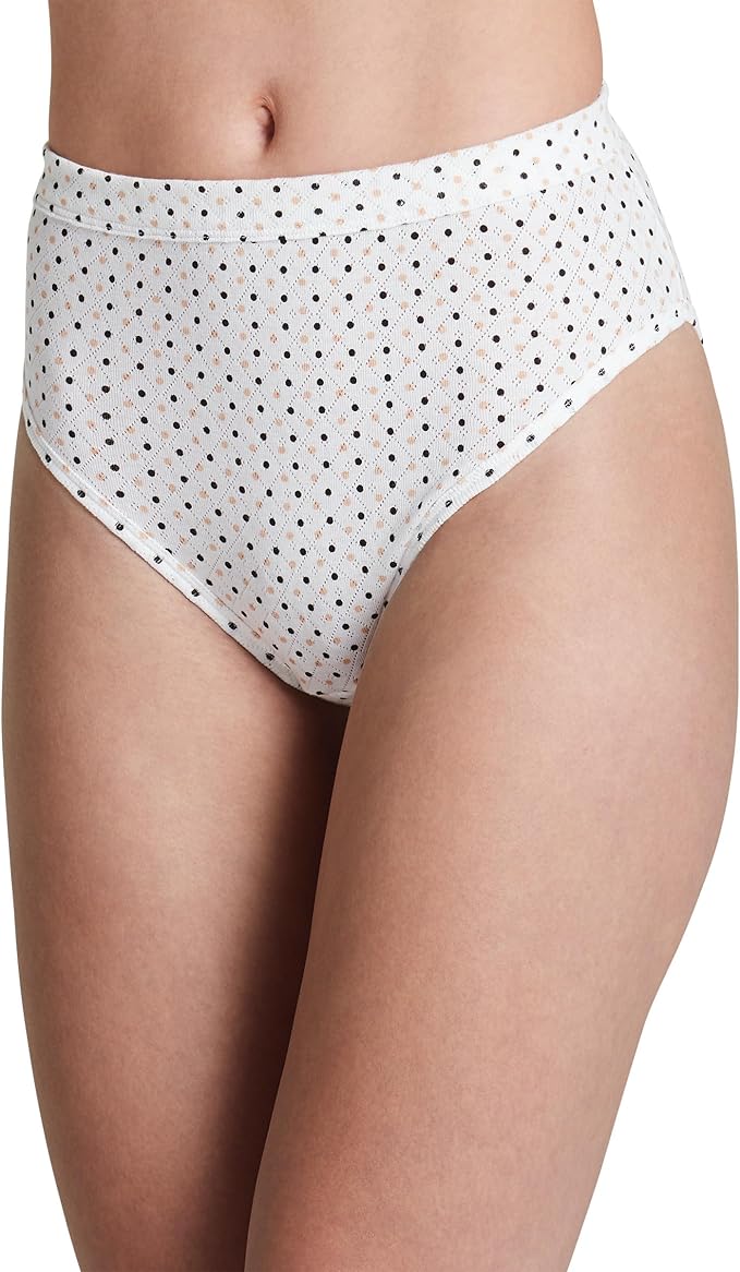 Jockey Elance Breathe 3-Pk. Cotton Brief Light/Simple Dot/Black Size 7