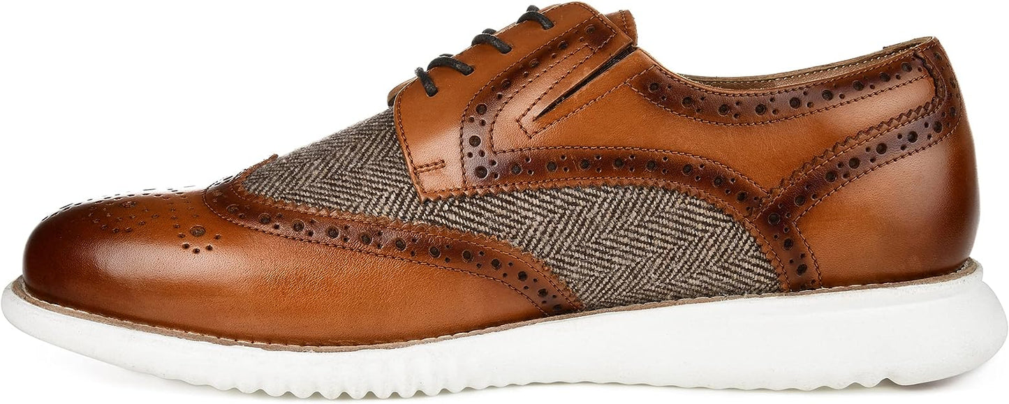 Thomas & Vine Mens Wilder Wingtip Derby Shoes Color Cognac Size 8.5M