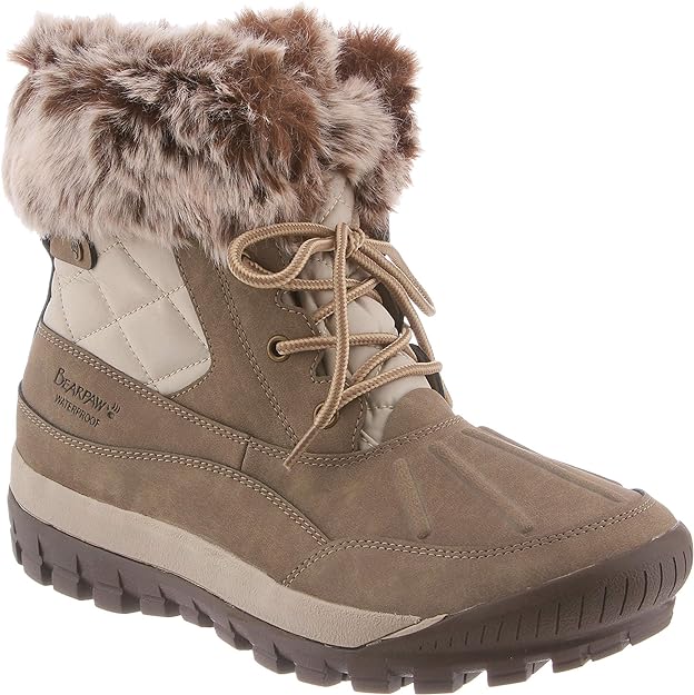 BEARPAW Women's Becka Cold-Weather Boots Color Stone Size 9M