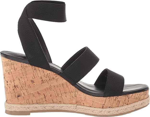 Madden Girl Maranda Stretch Ankle-Strap Wedge Sandals Color Black Size 9.5M