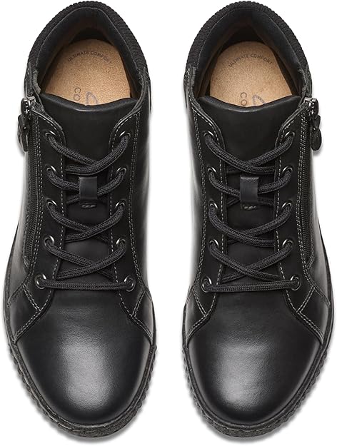 Clarks Women's Caroline Park Boots Black Combi Leather Size 5