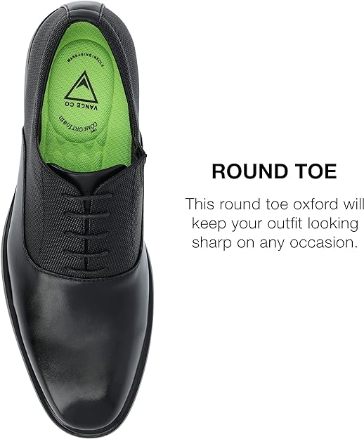 Vance Co. Men's Vincent Plain Toe Oxford Color Black Size 10M