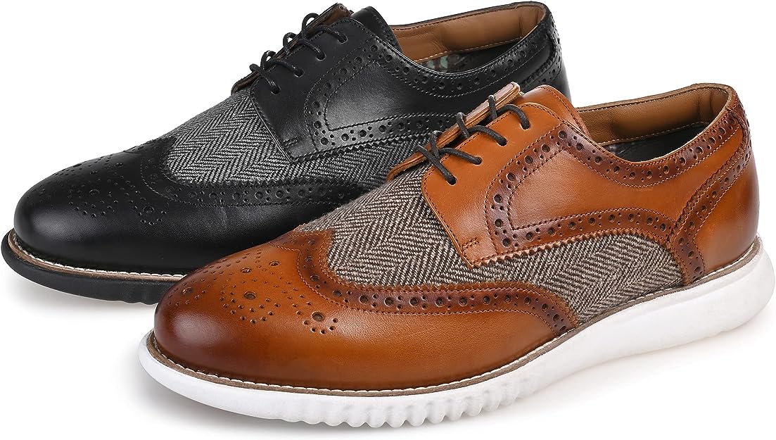 Thomas & Vine Mens Wilder Wingtip Derby Shoes Color Cognac Size 8.5M