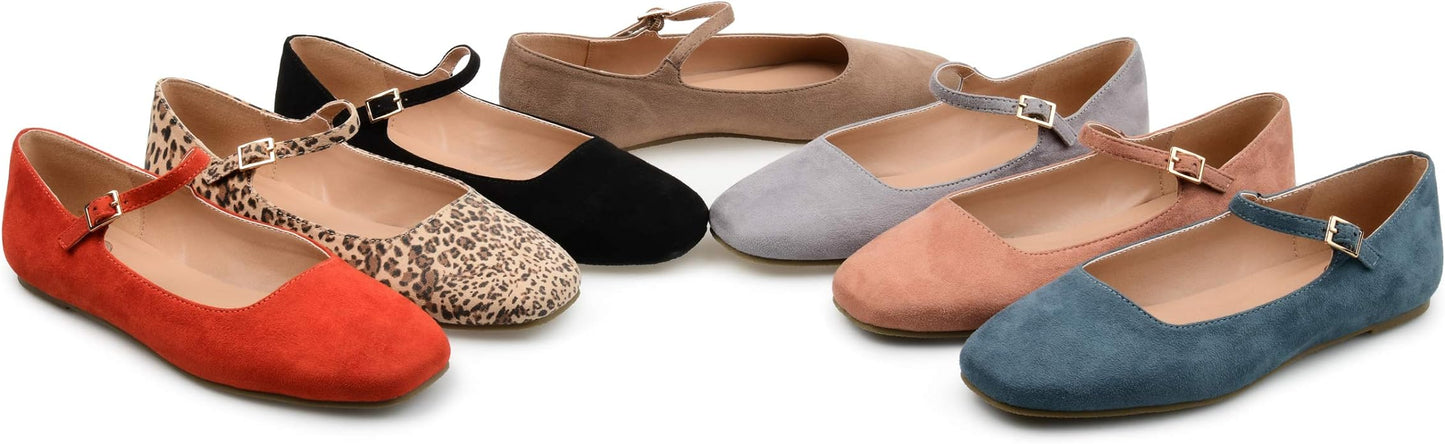 Journee Collection Women's Carrie Vegan Suede Flats Color Black Size 7M