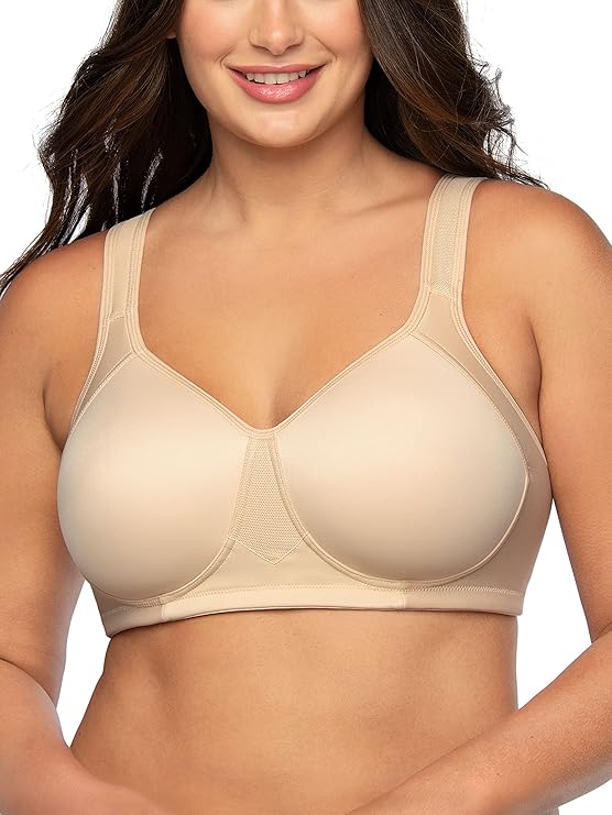 Vanity Fair Full-Figure Wireless Sports Bra Color Damask Neutral Nude Size 40D