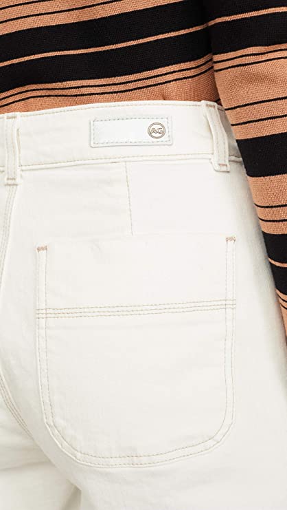 AG Jeans Women's Rosie Cropped Wide-Leg Jeans Color Modern White Size 28