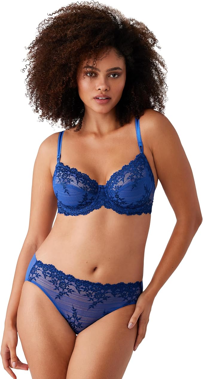 Wacoal Embrace Lace Underwire Bra Beaucoup Blue Size 34C