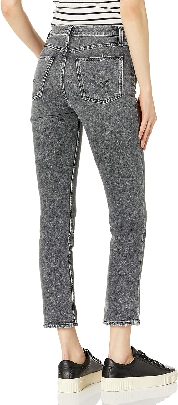 Hudson Women's Holly High Rise Straight Leg Ankle Jeans Color Gray Size 27
