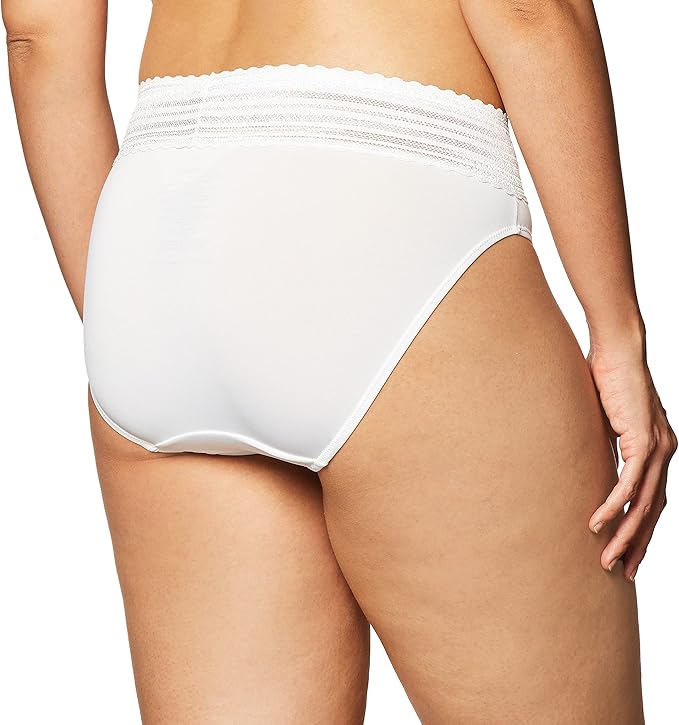 Warners No Pinching No Problems Microfiber Hi-Cut Panty White Size M