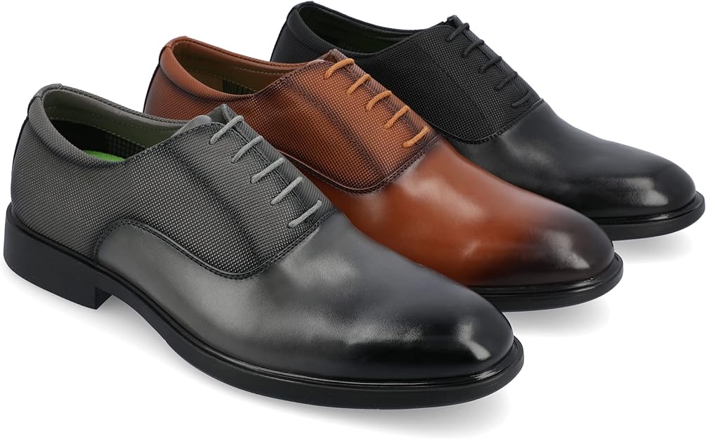Vance Co. Men's Vincent Plain Toe Oxford Color Black Size 10M