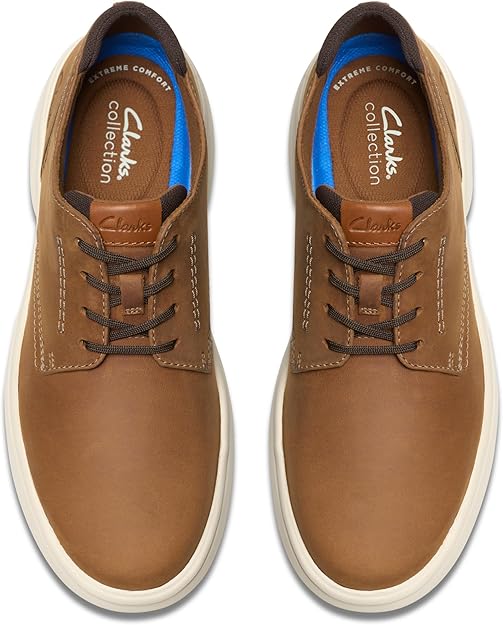 Clarks Men's Bradle Bradley Plain Oxfords Light Brown Leather Size 9.5