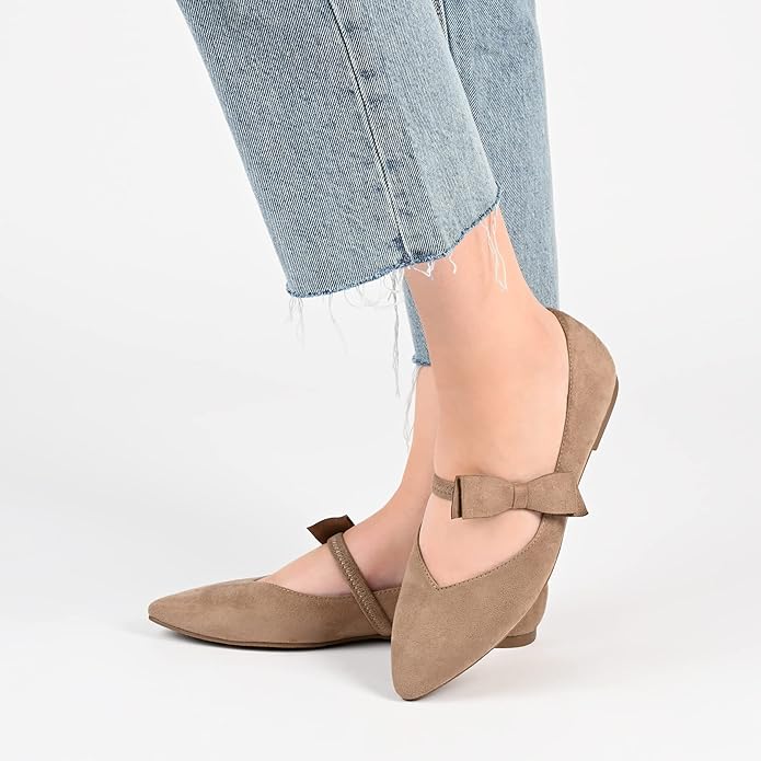 Journee Collection Women's Aizlynn Ballet Pointed Toe Slip On Flats Color Red Size 8M