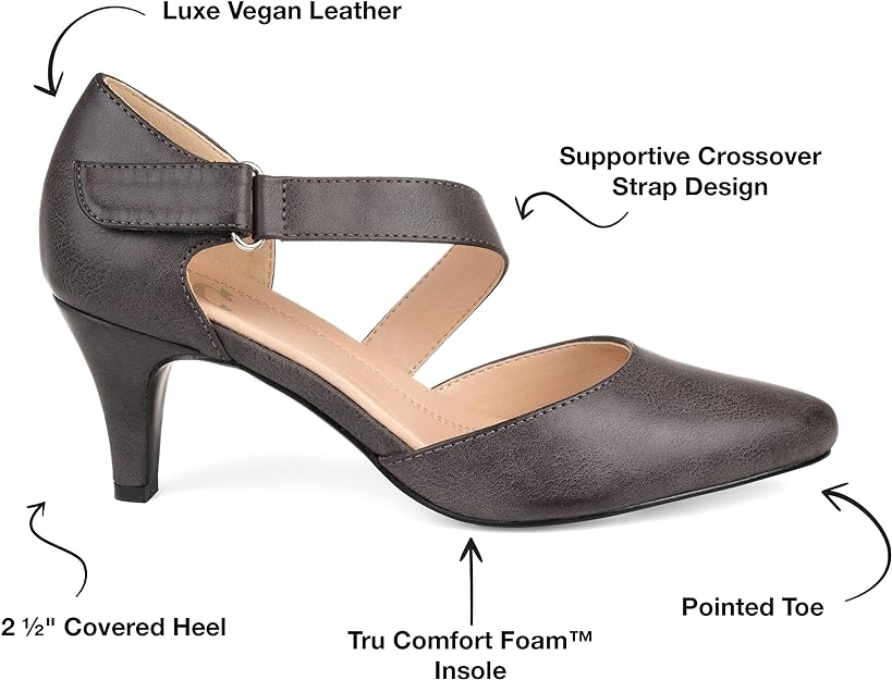 Journee Collection Women's Tillis Cross Strap Pump Color Taupe Size 9M
