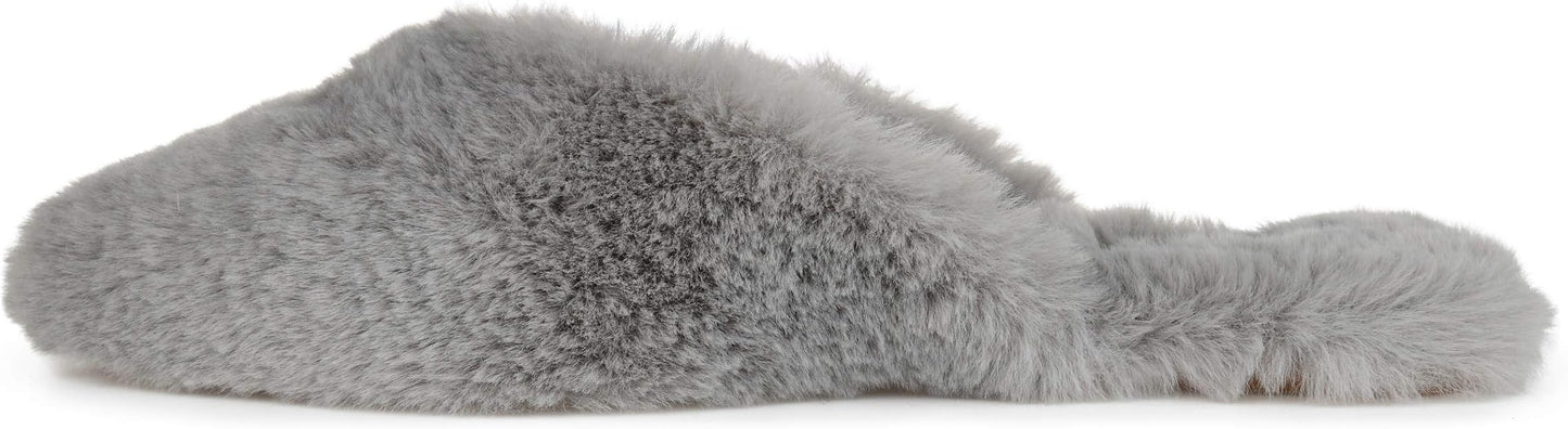 Journee Collection Women's Faux Fur Sundown Slippers Gray Size 11