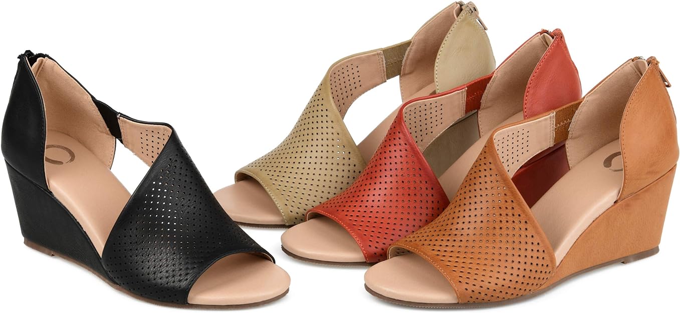 Journee Collection Women's Aretha Wedge Sandal Color Rust Size 9W