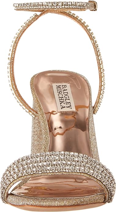 Badgley Mischka Women's Becca Heeled Sandal Color Platino Textile Size 8.5