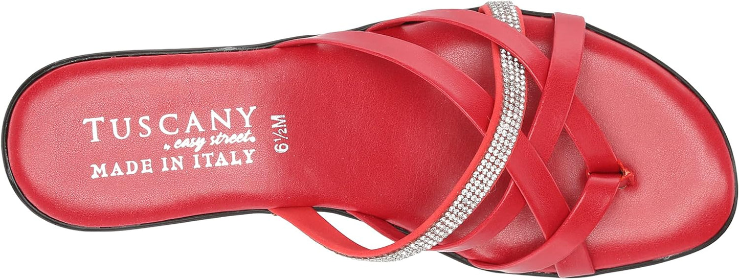 Easy Street Women's Tuscany Aldina Slide Sandals Color Red Size 7.5M