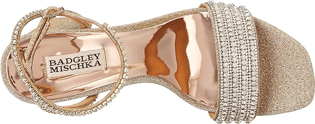 Badgley Mischka Women's Becca Heeled Sandal Color Platino Textile Size 8.5