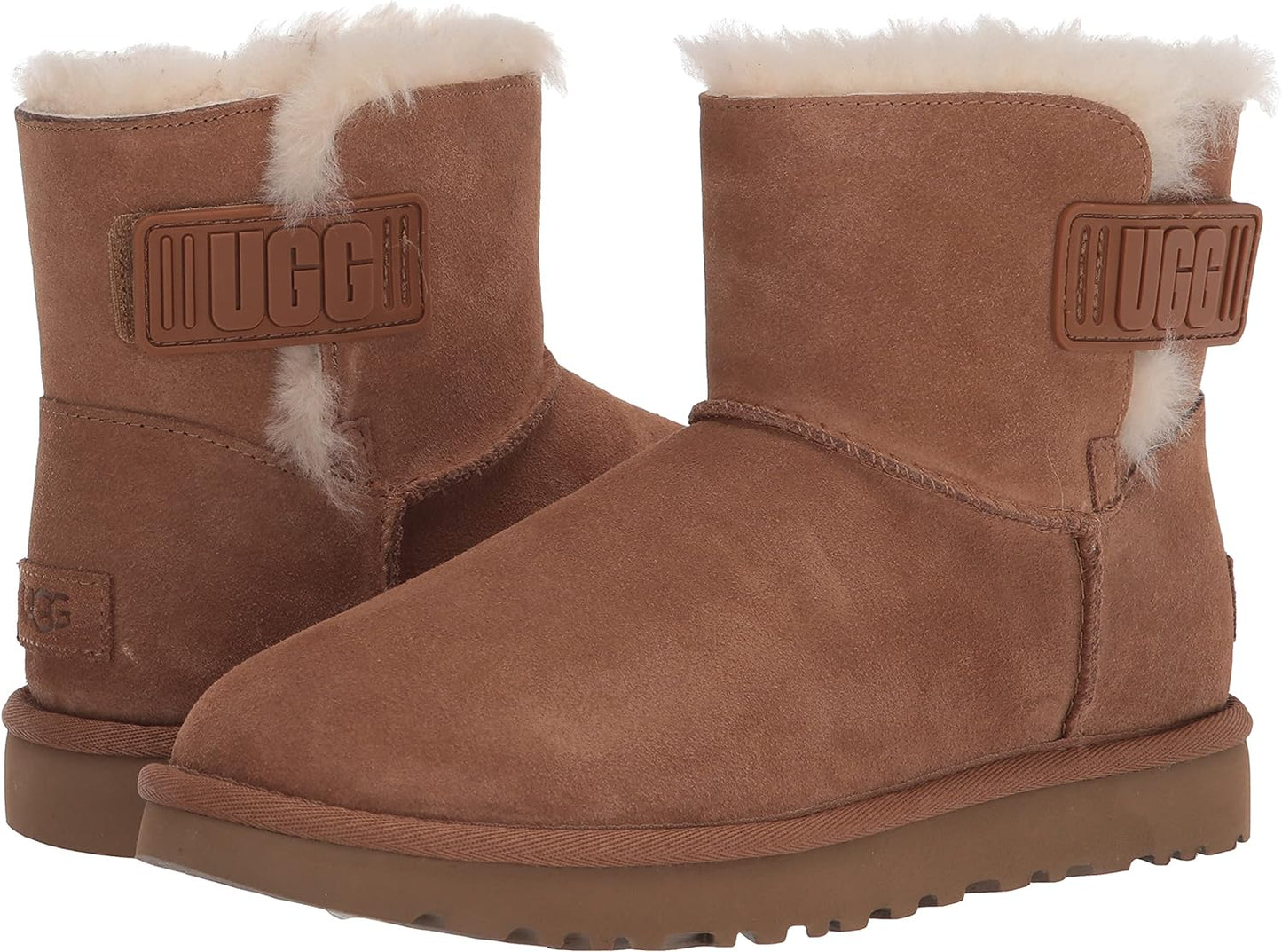 UGG Women's Bailey Logo Strap Boots Color Chestnut Size 8M