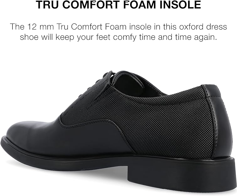 Vance Co. Men's Vincent Plain Toe Oxford Color Black Size 10M