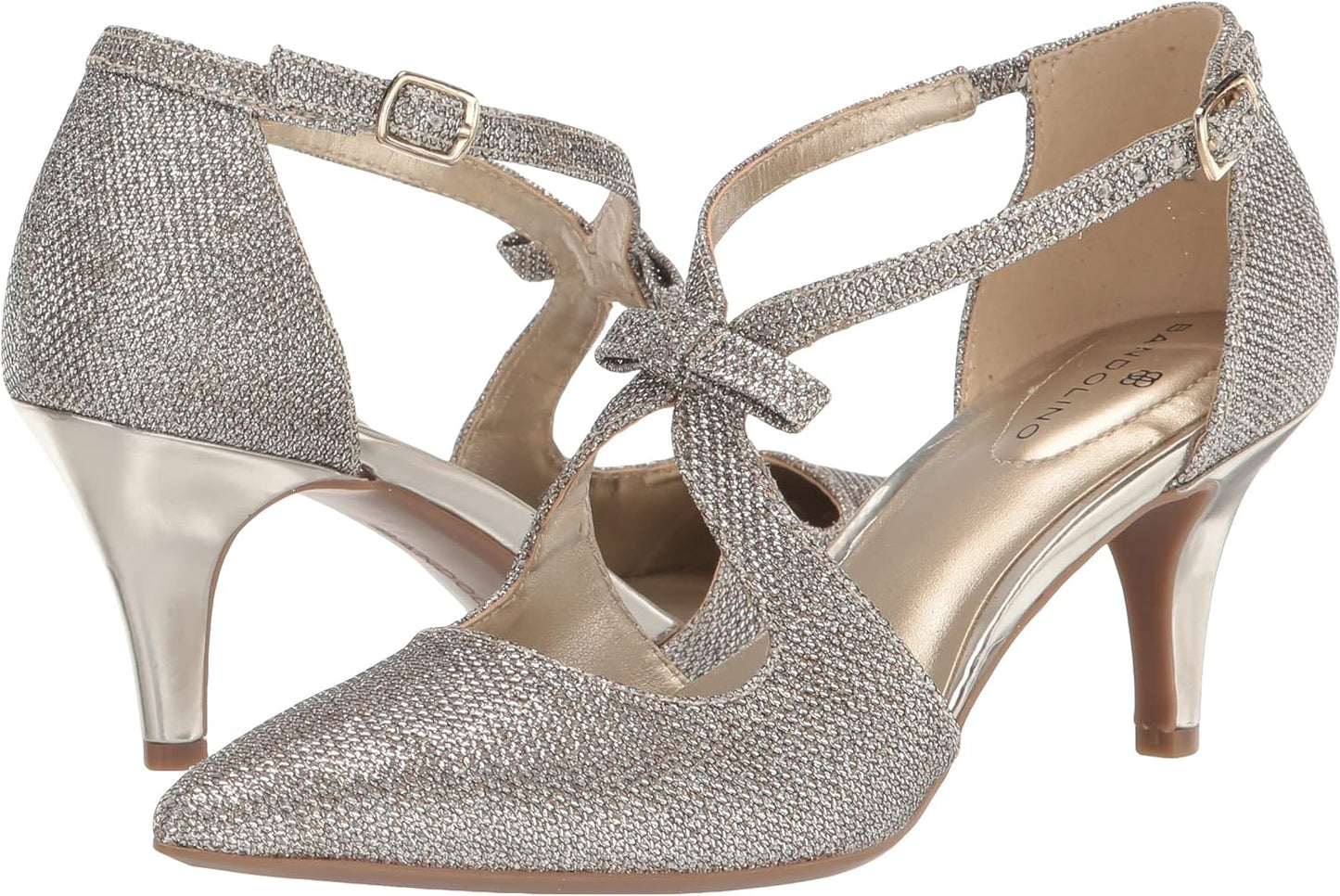 Bandolino Women's Zeffer Kitten Heel Pumps Color Gold Glam Size 9M