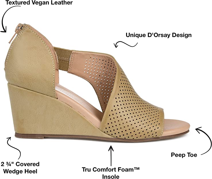 Journee Collection Women's Aretha Wedge Color Taupe Size 10M