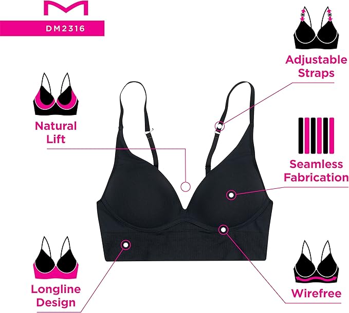 Maidenform M Seamless Lift Wireless Convertible Bralette Bronzed Chestnut Size XL