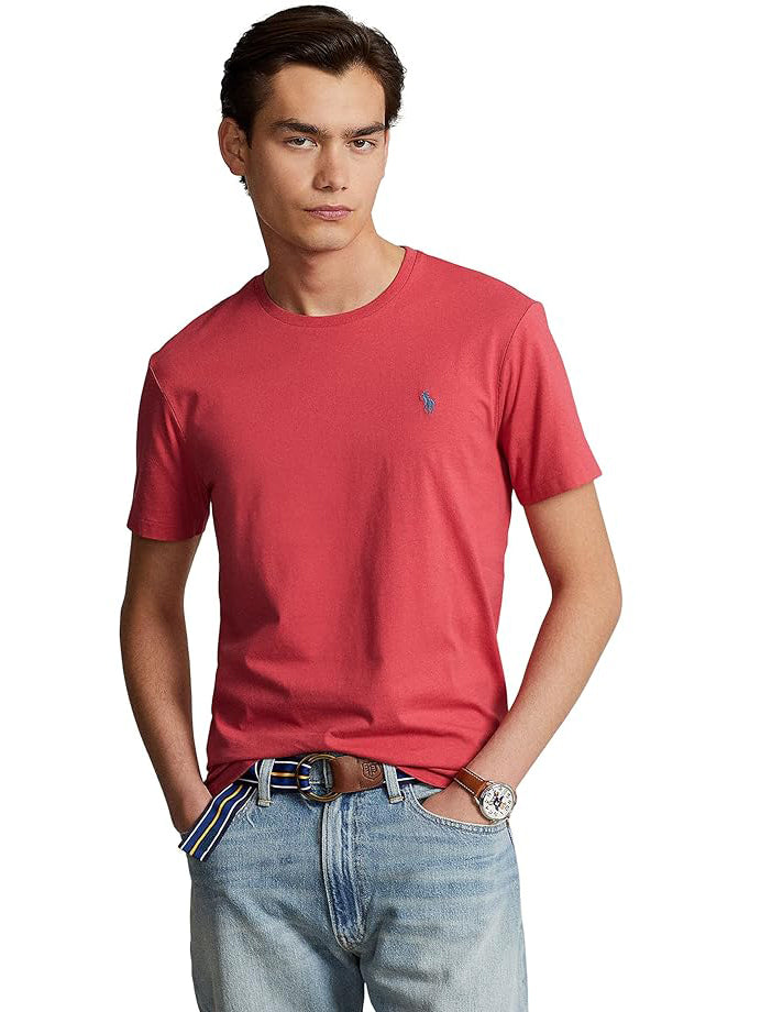 Polo Ralph Lauren Men's Classic-Fit Jersey Crew-Neck T-Shirt Color Red Sky Size XL