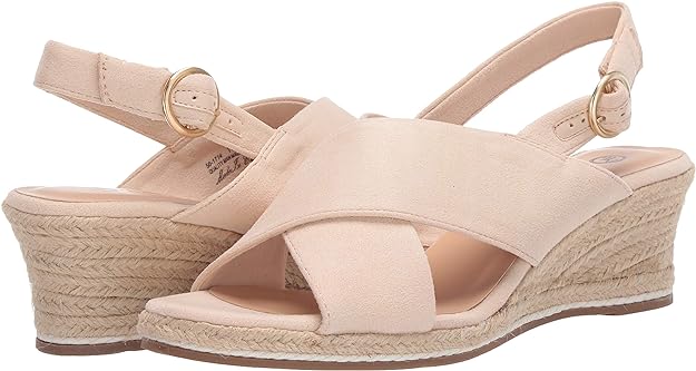 Bella Vita Women's Espadrille Wedge Sandal Color Cream Suede Size 9M