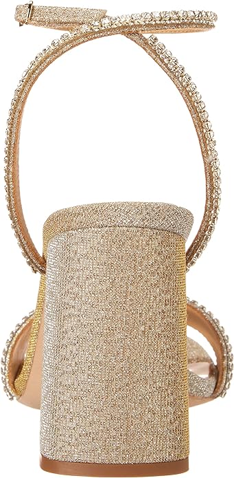 Badgley Mischka Women's Becca Heeled Sandal Color Platino Textile Size 8.5