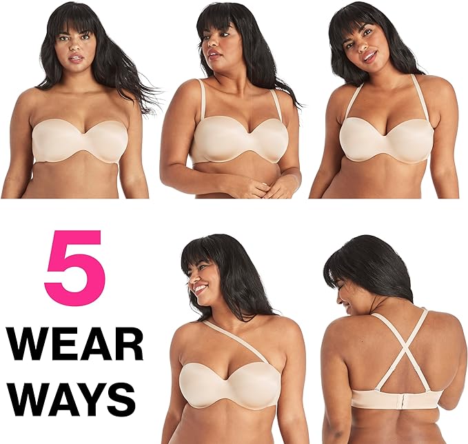 Maidenform DreamWire Strapless 6-Way Convertible Bra Black Size 38C