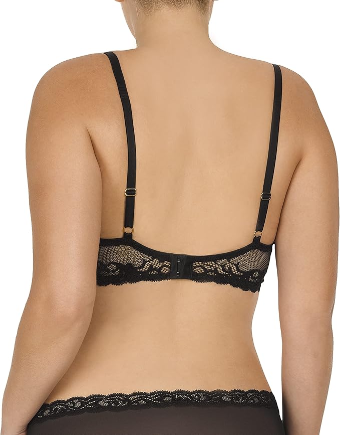 Natori Women's Feathers Lace Contour Plunge Bra Black Size 38C