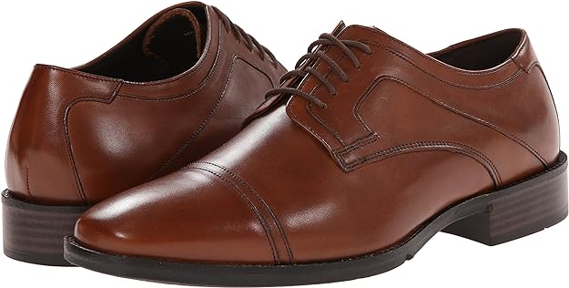 Johnston & Murphy Men's Larsey Oxford Color Tan Italian Calfskin Size 7.5M