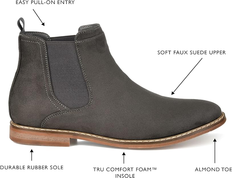 Vance Co. Men's Marshall Chelsea Boot Color Gray Size 10.5M