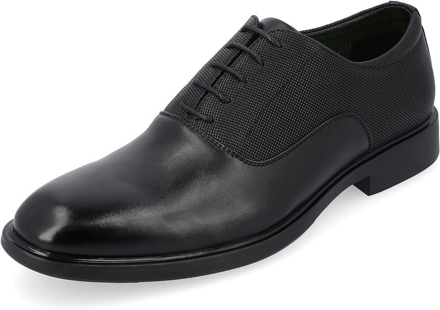 Vance Co. Men's Vincent Plain Toe Oxford Color Black Size 10M