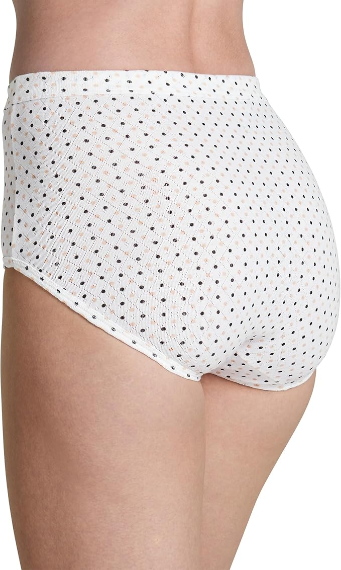 Jockey Elance Breathe 3-Pk. Cotton Brief Light/Simple Dot/Black Size 7