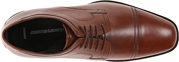 Johnston & Murphy Men's Larsey Oxford Color Tan Italian Calfskin Size 7.5M
