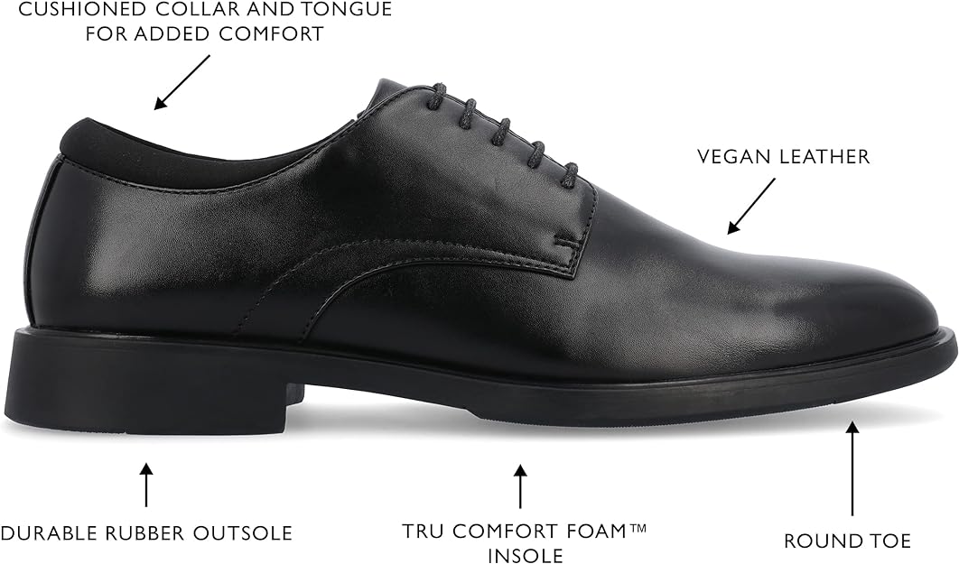 Vance Co. Men's Kimball Round Toe Oxford Color Black Size 11.5W