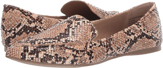 Steve Madden Women's Feather Loafer Flat Color Tan Snake Size 8.5M