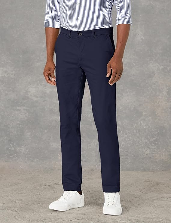 Tommy Hilfiger Men's Slim Fit Stretch Cotton Chino Pants Color Navy Blazer W36xL32