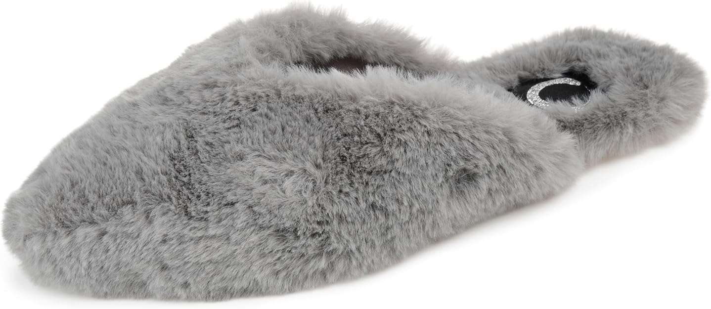 Journee Collection Women's Faux Fur Sundown Slippers Gray Size 11