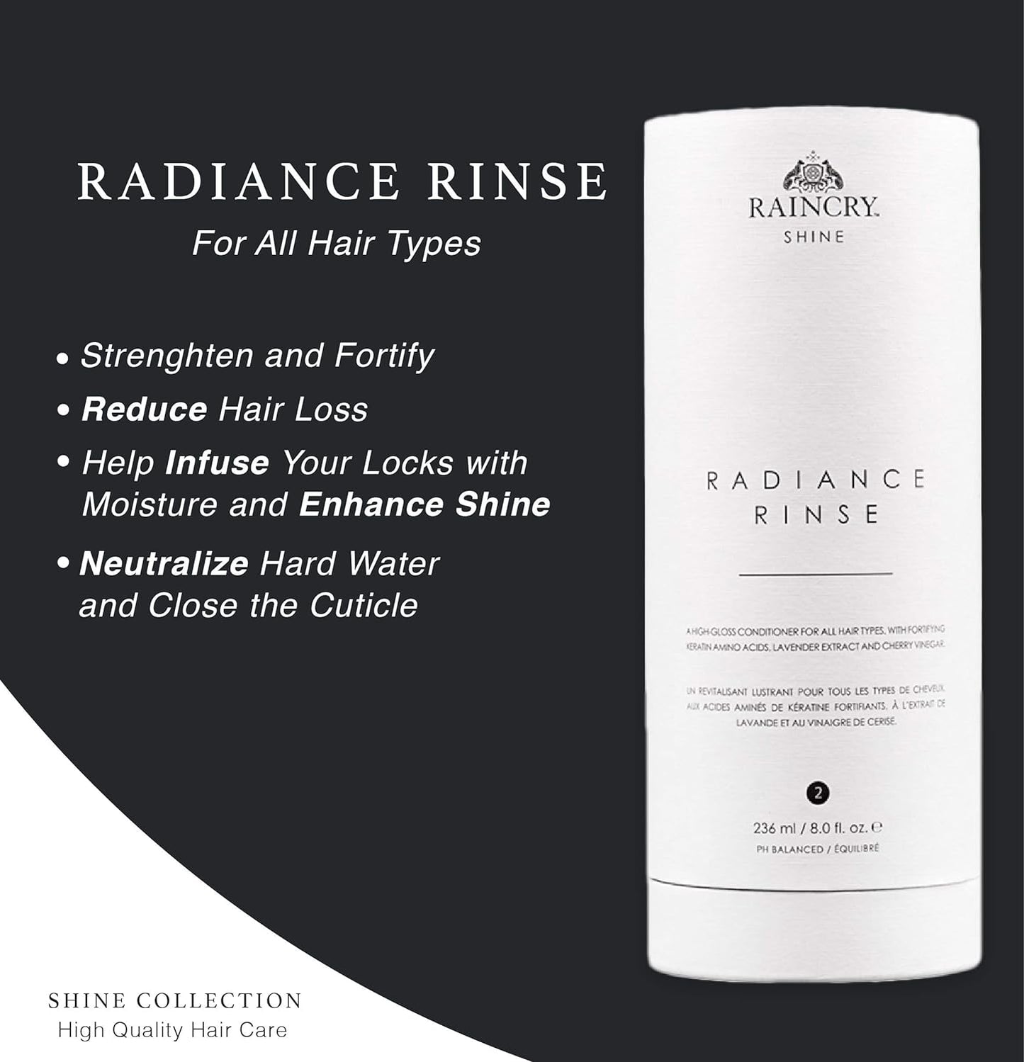 RAINCRY Shine Conditioner – Radiance Rinse 236mL
