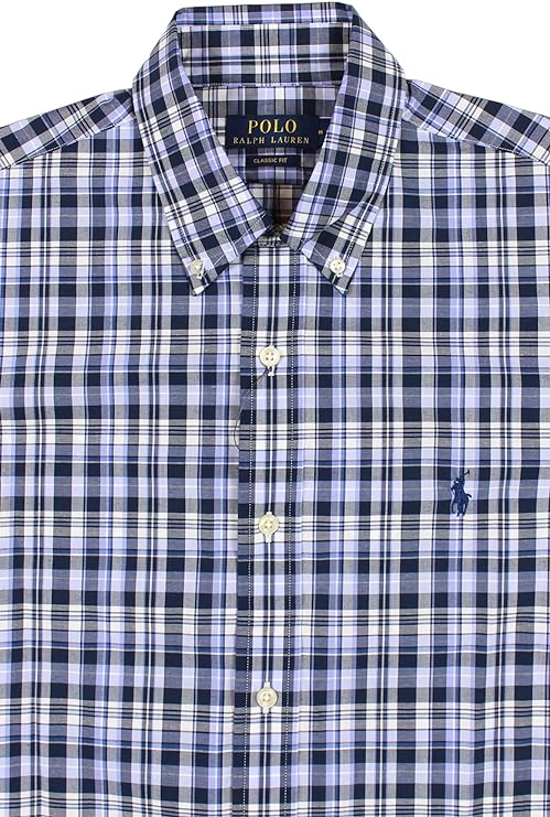 Polo Ralph Lauren Men's Classic-Fit Stretch Button Down Collar Shirt Color Navy Multi Size M