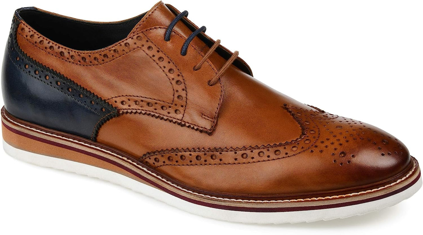 Thomas & Vine Mens Ridley Wingtip Derby Shoes Color Cognac Size 10.5M