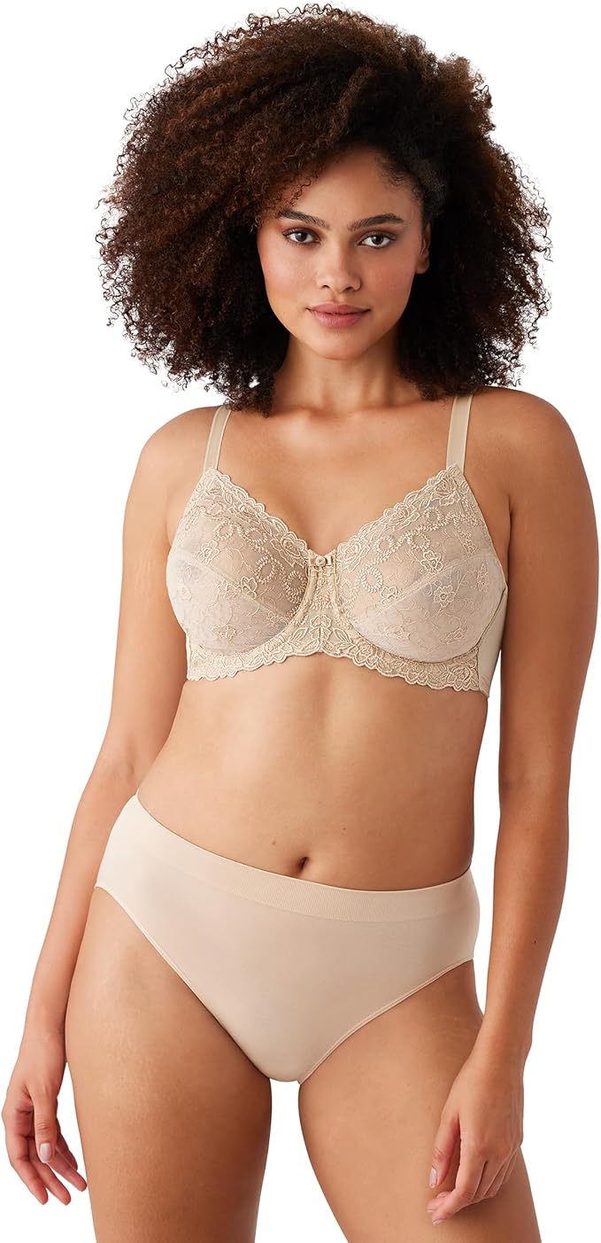 Wacoal Women's Renaissance Rose Embroidered Underwire Bra Buff Size 34C