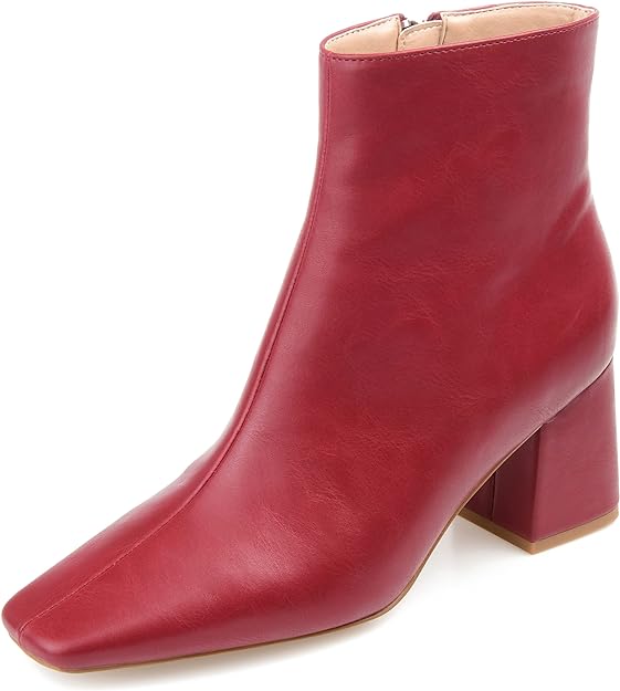 Journee Collection Women's Haylinn Square Toe Block Heel Booties Color Brick Size 9M