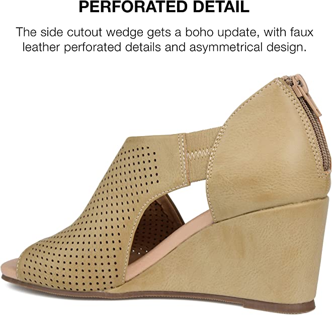 Journee Collection Women's Aretha Wedge Color Taupe Size 10M