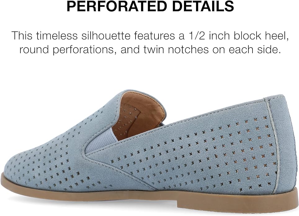 Journee Collection Women's Lucie Slip On Almond Toe Loafer Flats Color Blue Size 7M