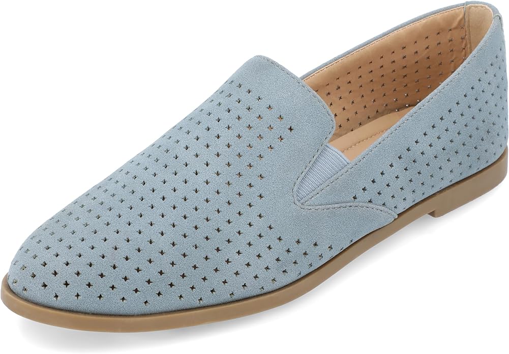 Journee Collection Women's Lucie Slip On Almond Toe Loafer Flats Color Blue Size 7M